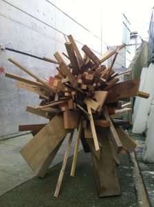 Untitled (recycled wood sculpture)