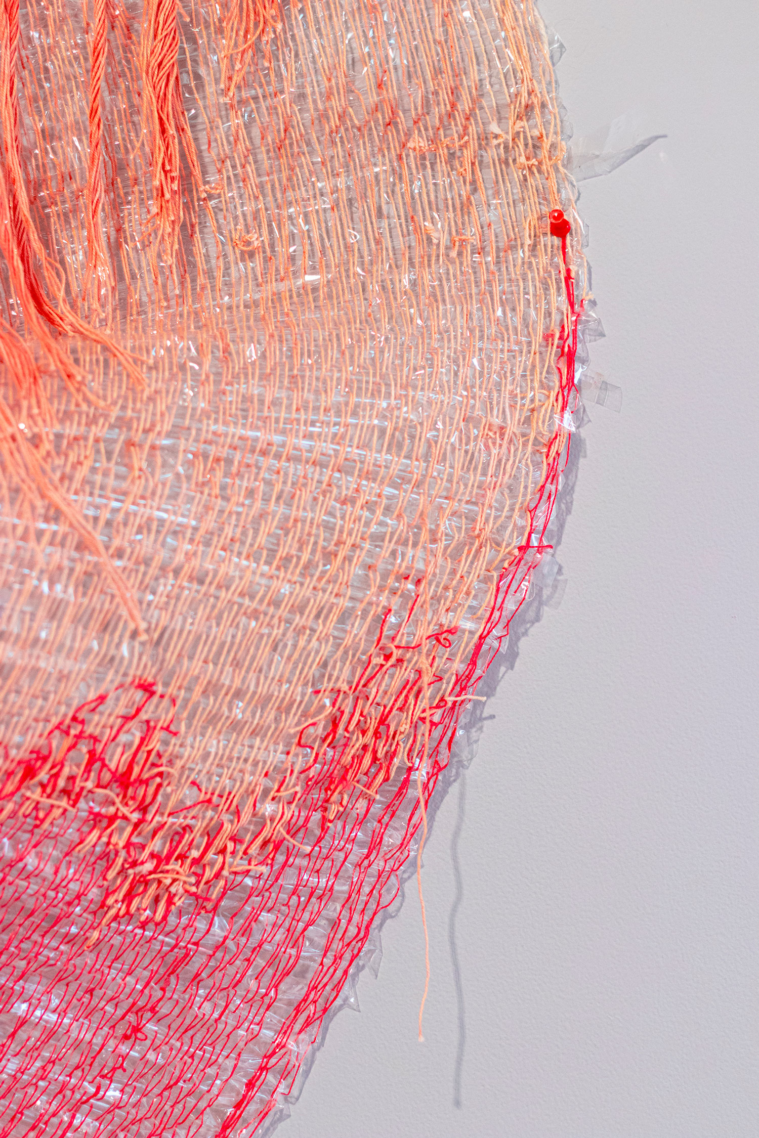 Detail of the fibre work and knotting in Red Tide
